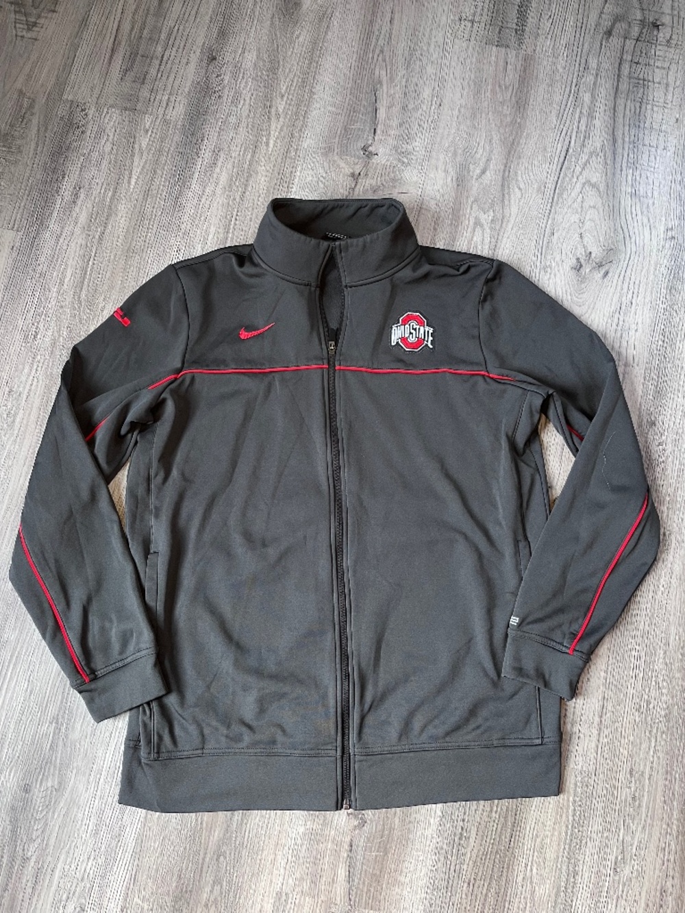 Nike Dri Fit Elite Ohio State Buckeyes Mens Large Tall Full Zip Track jacket